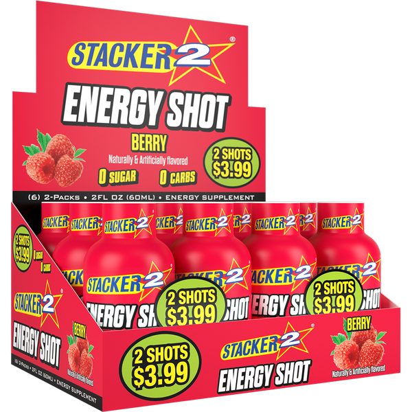 Stacker2 Energy Shots (12pk - 2 oz Bottles)