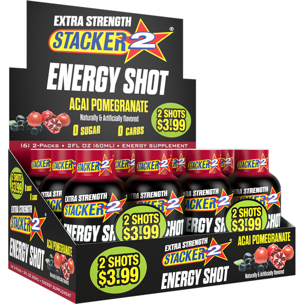 Stacker2 Energy Shots Extra Strength (12pk - 2oz Bottles)