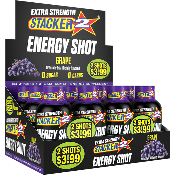 Stacker2 Energy Shots Extra Strength (12pk - 2oz Bottles)