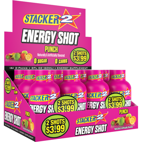 Stacker2 Energy Shots (12pk - 2 oz Bottles)