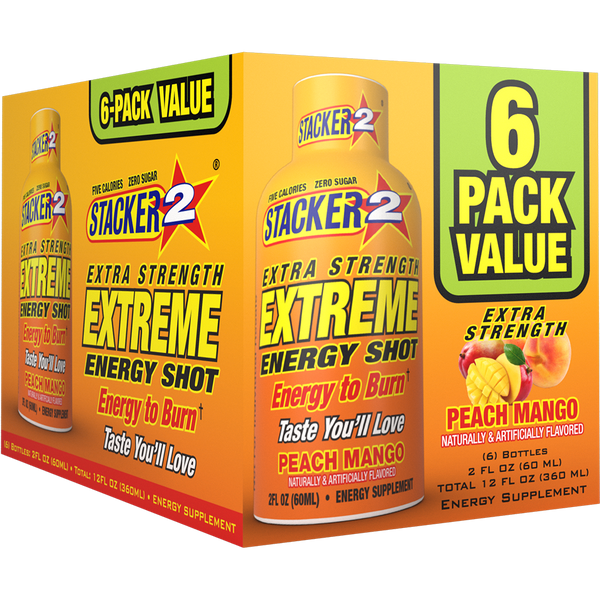 Stacker2 Extreme Energy Shots: Extra Strength (2 oz Bottles)