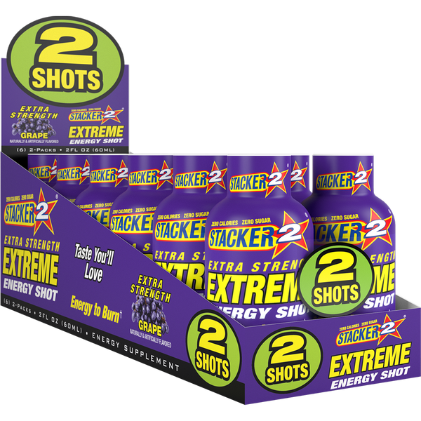 Stacker2 Extreme Energy Shots: Extra Strength (2 oz Bottles)