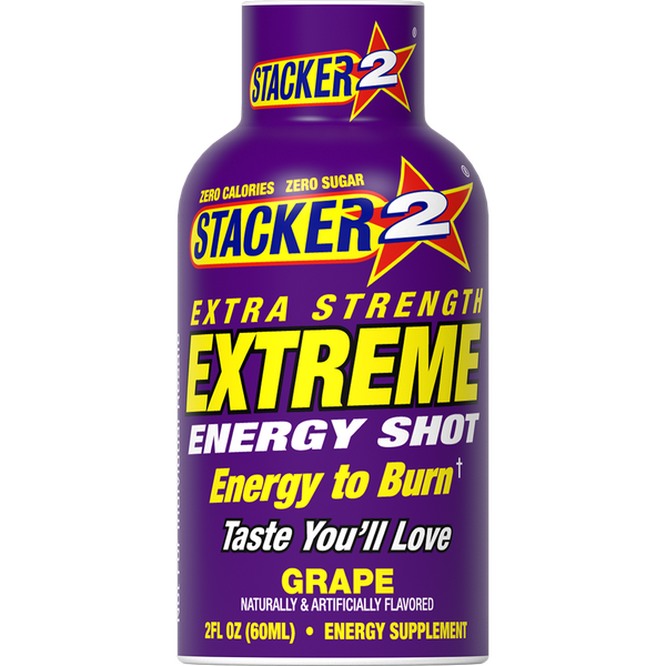 Stacker2 Extreme Energy Shots: Extra Strength (2 oz Bottles)