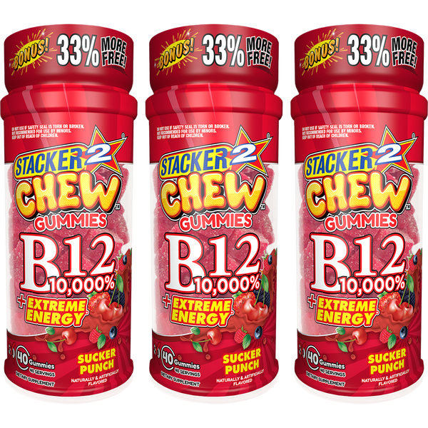 Stacker2 Chew Gummies: B12 10,000%