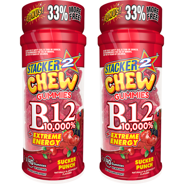 Stacker2 Chew Gummies: B12 10,000%