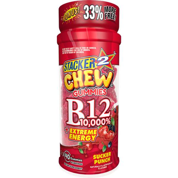 Stacker2 Chew Gummies: B12 10,000%