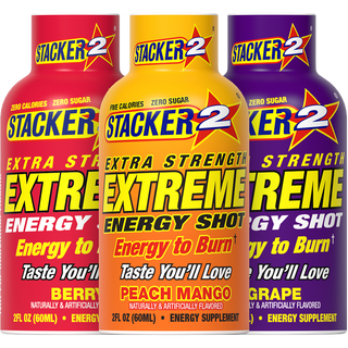 Stacker2 Extreme Energy Shots: Extra Strength (2 oz Bottles)