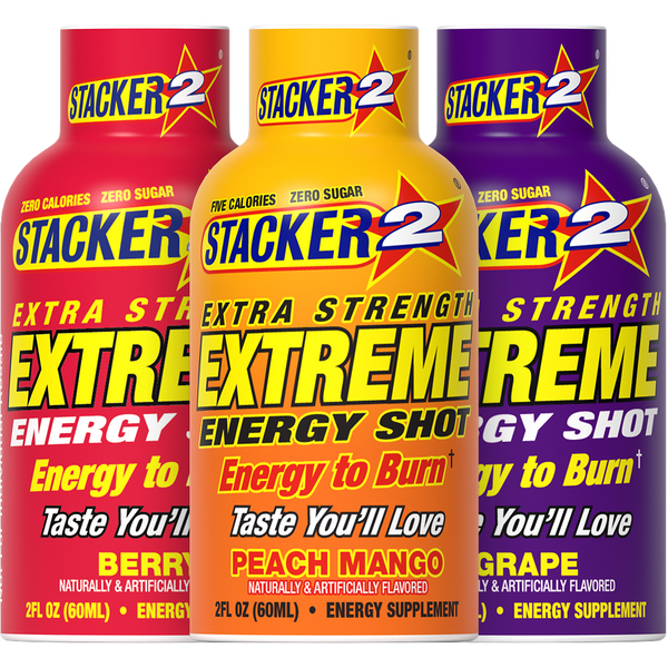 Stacker2 Extreme Energy Shots: Extra Strength (2 oz Bottles)